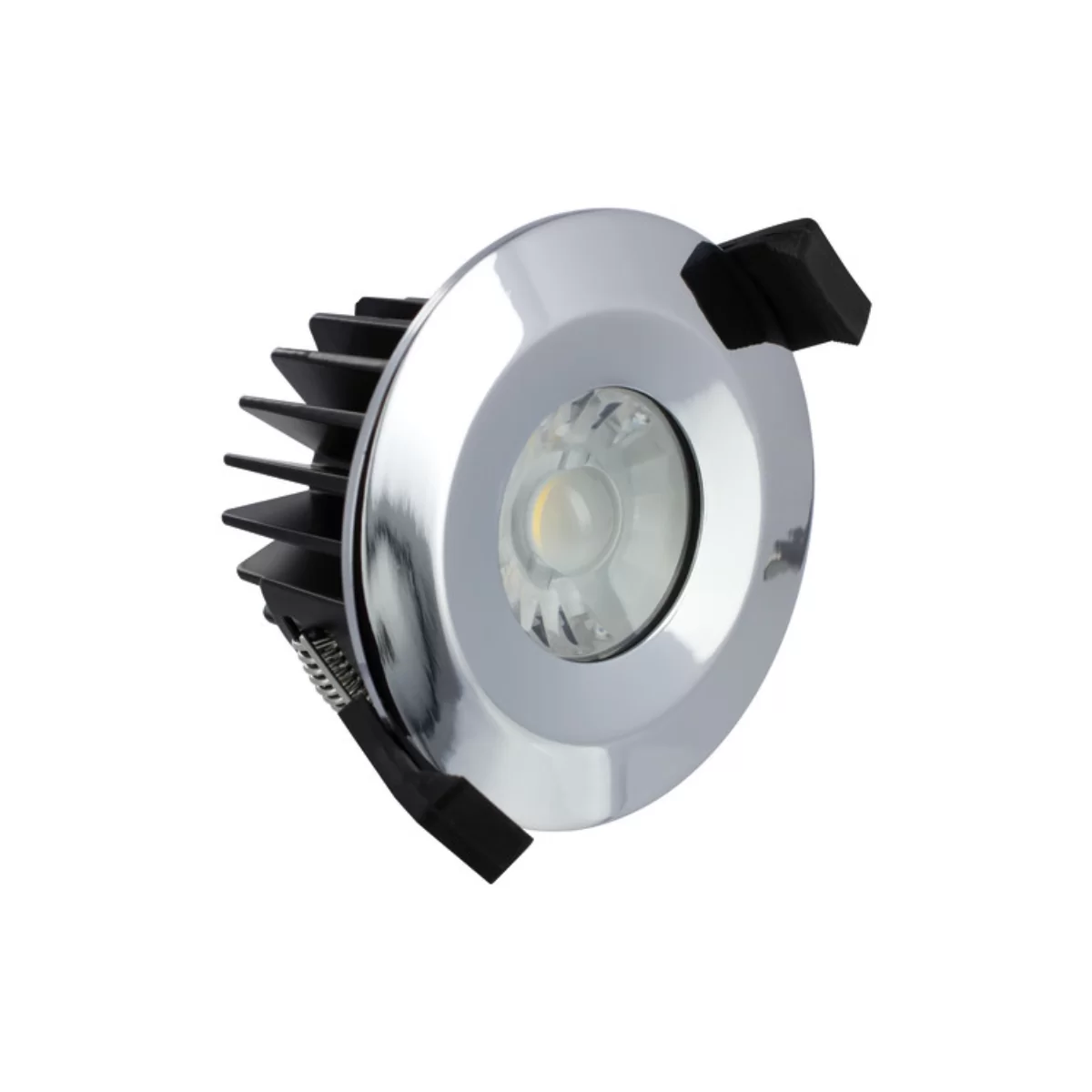 rent lille om forladelse Integral LED ILDLFR70B009 Low Profile Series Polished Chrome Pressed Steel  Dimmable Fixed Fire-Rated LED Downlight With Clear Lens & Cool White LEDs  IP65 6W 440Lm 240V Dia ⌀: 85mm - Recess Depth: