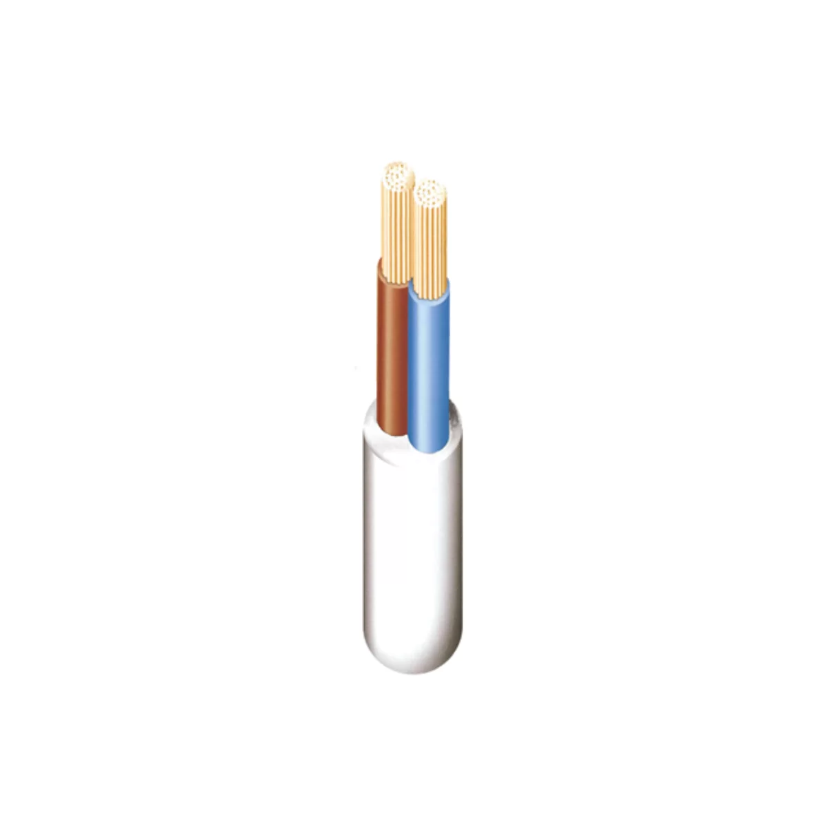 Pro Elec PEL01102 10 M 2-adriges Netzkabel, 0,75 Mm², 6 A, Weiß – Ungeschirmt, Kupferleiter Für Leichte Anwendungen