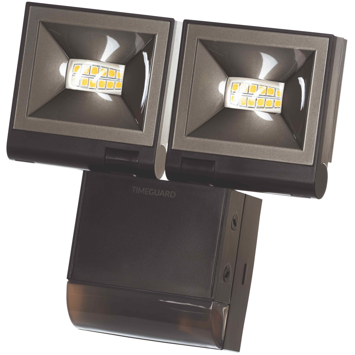 Timeguard LED200PIRBE Black Twin Compact LED Floodlight with Adjustable Head, Cool White LEDs