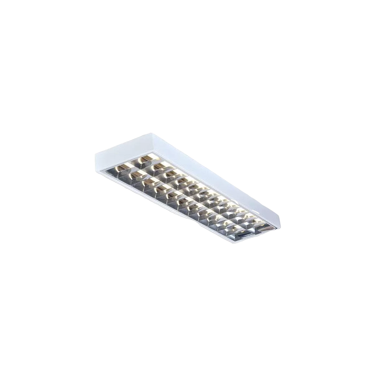 MLA Knightsbridge SURF258HF White High Frequency Surface Linear Fluorescent  Luminaire With CAT 2 Louvre Without Lamps 2 x 58W T8 Tubes L: 1500mm x W: 