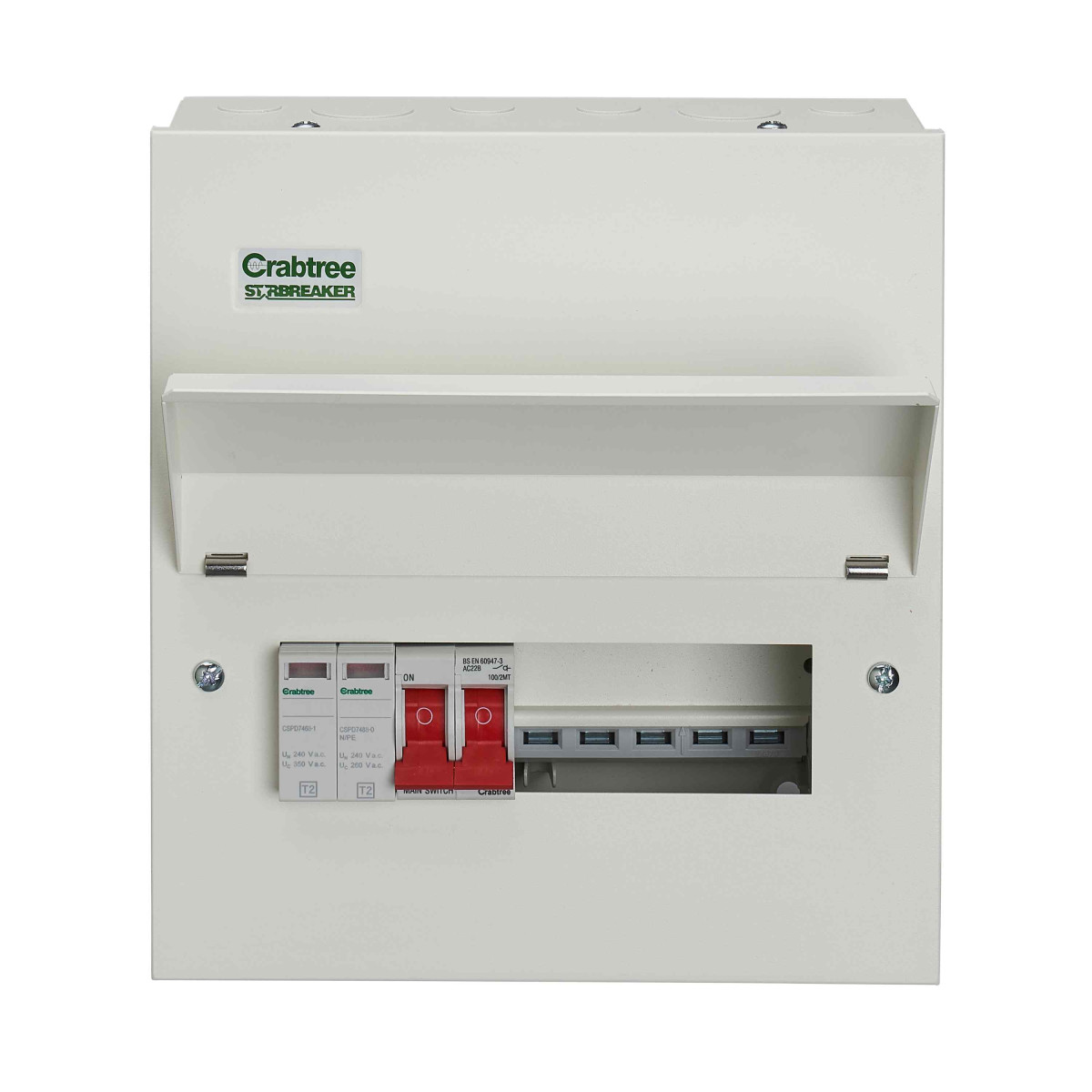 Crabtree 505/2BS Starbreaker 18th Edition All Metal 5 Way Consumer Unit