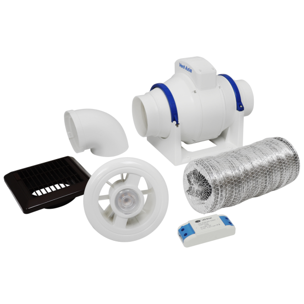 Vent Axia 453413 White Shower Ventilation Kit With Luminair T SELV