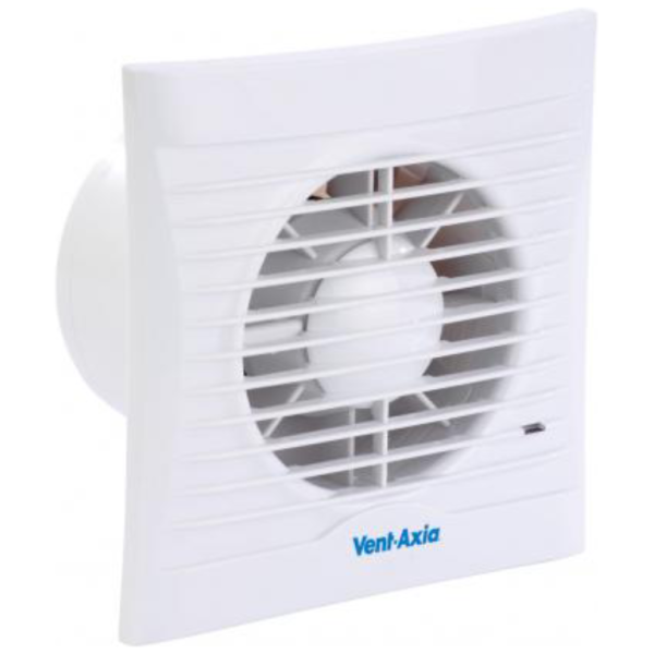 Vent Axia SIL100H Silhouette White Bathroom/Toilet Panel Axial Fan With Backdraught Shutter
