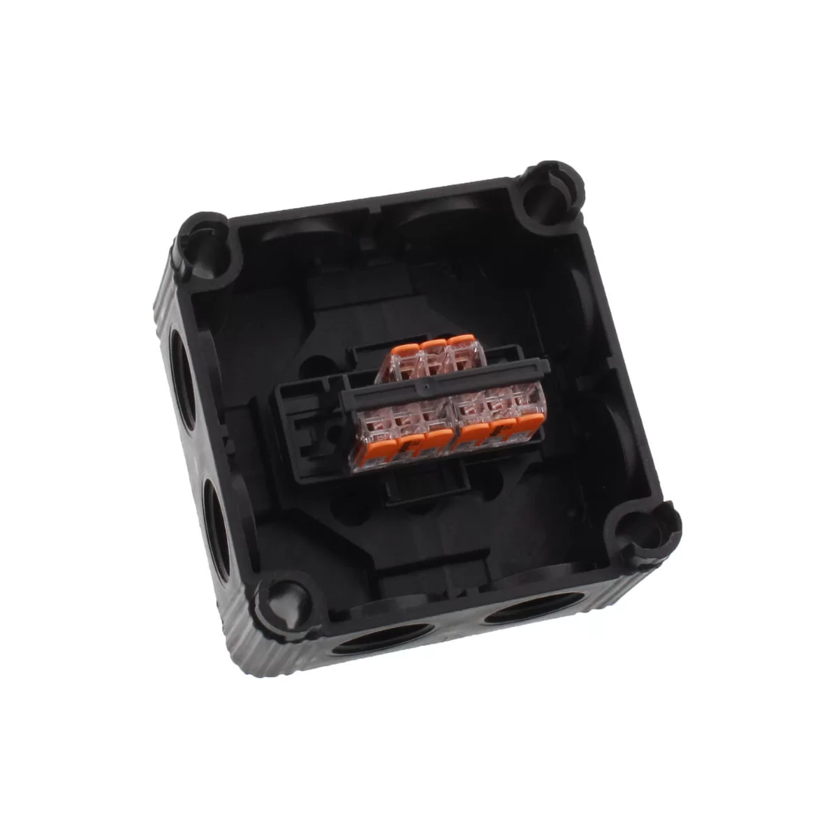 Wiska 10110404-PACK (Pack of 5) COMBI® 308 BK / 3-221-413 Black Combi 307  Waterproof Junction Box L:85mm x W:85mm x D:51mm With 3 x Wago 221-413 3 