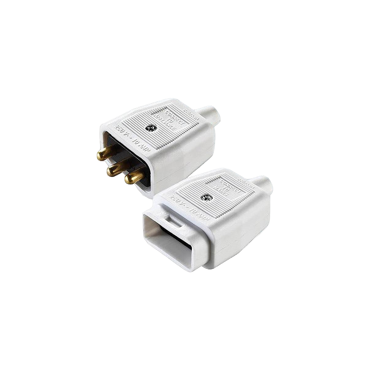 BG Electrical NC103W Masterplug White Heavy Duty 3 Pin InLine Connector