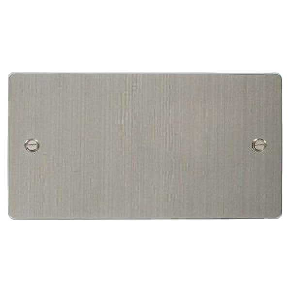 Click FPSS061 Define Stainless Steel Flat Plate 2 Gang Blank Plate ...