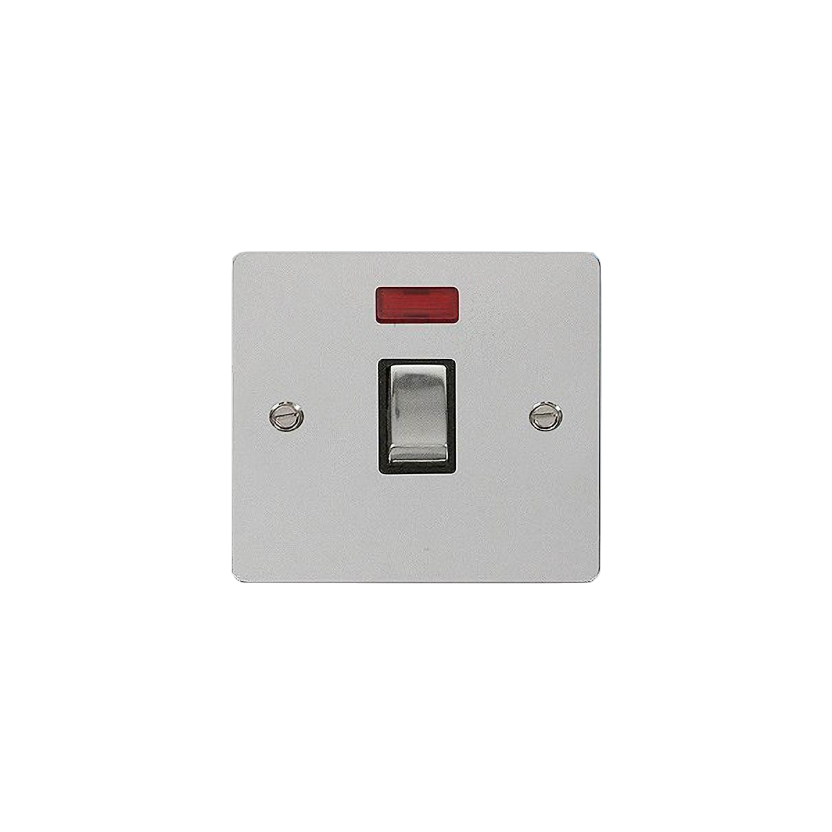 Click FPCH723BK Define Polished Chrome Ingot Flat Plate DP Switch With Neon & Black Insert 20A