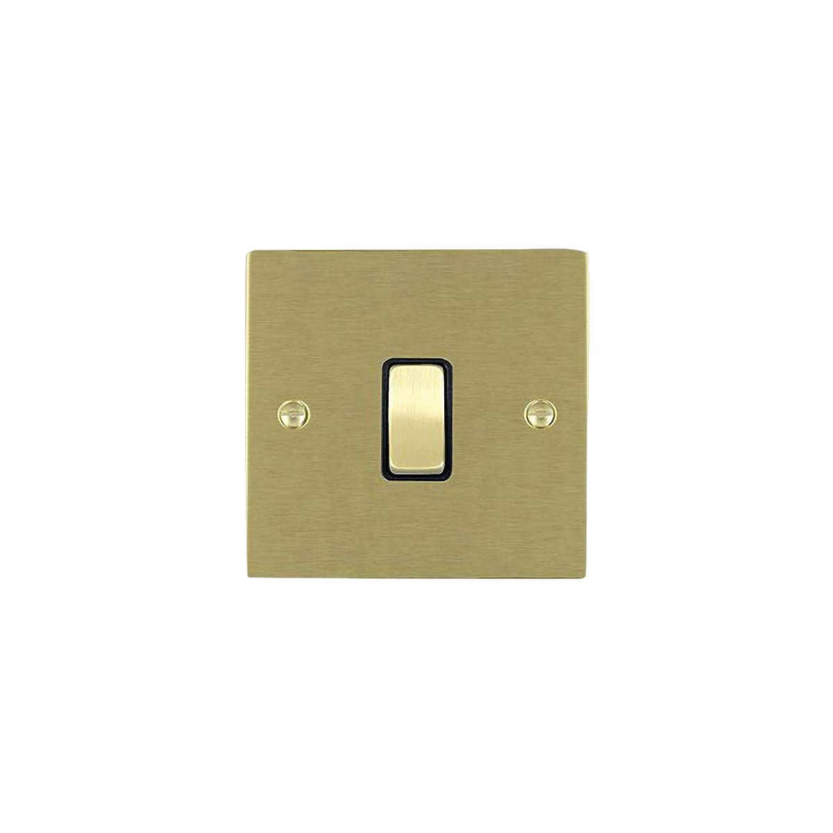 Hamilton Litestat Sheer Flat Plate Satin Brass Double Pole Switch With