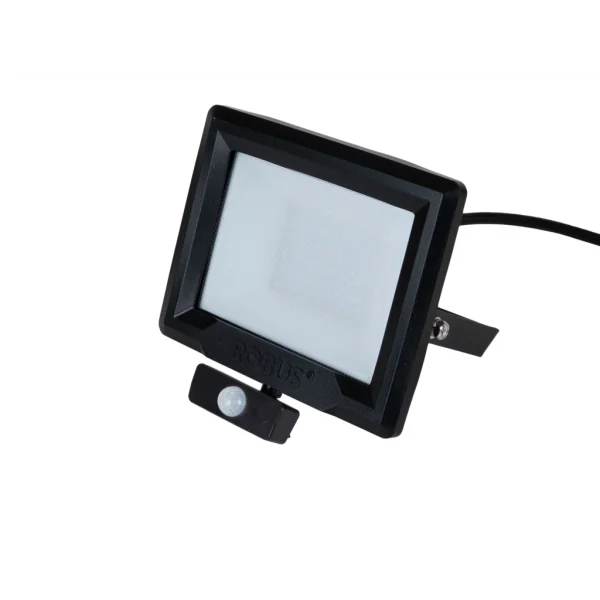 LED Robus Hilume RHL5030P-04 50W Black LED floodlight with PIR IP65 Warm White 3000K