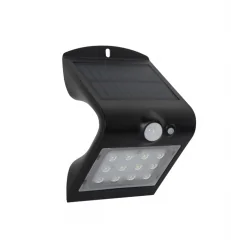 LED Robus Sol RSO240P-04 1.5W Black Solar LED Wall light with PIR IP65 Cool White 4000K