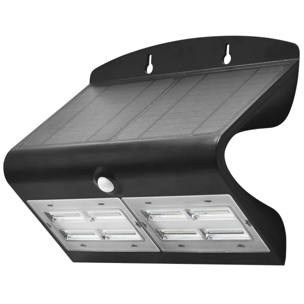 LED Robus Sol RSO740P-04 6.8W Black Solar LED Wall light with PIR IP65 Cool White 4000K