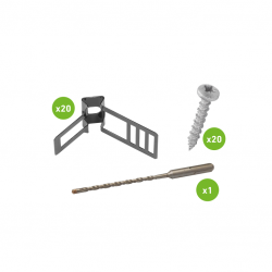 D-Line EVFIX10B EV Fixing Pack - 10-17mm Black - Bag of 20 c/w 20x Screws & 1x SDS drill bit