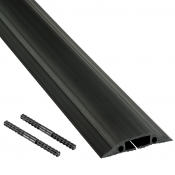 D-Line FC83B Medium Duty Black Floor Cable Cover - 1.8m, Cavity 30x10mm c/w 2x connectors