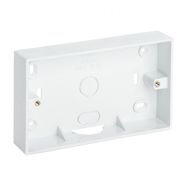 D-Line TSB28W Twin Surface Box  White 28mm depth