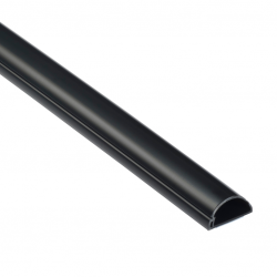 D-Line R3D3015B 3 Metre Loose Length 30x15 1/2 Round - Black Self Adhesive Mini Trunking