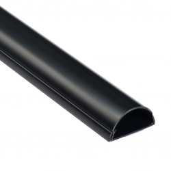 D-Line R5FT5025B 5Ft Loose Length 50x25mm 1/2 Round Black Self Adhesive Mini Trunking
