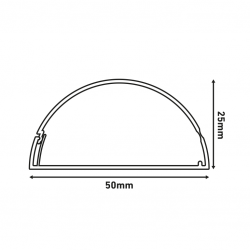 D-Line R5FT5025M 5Ft Loose Length 50x25mm 1/2 Round Magnolia Self Adhesive Mini Trunking