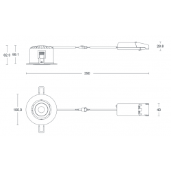 JCC Lighting JC1026/BN V50™ Pro Tilt Fire-rated LED Downlight 7.5W IP65 3000/4000K 600/650lm Brushed Nikel