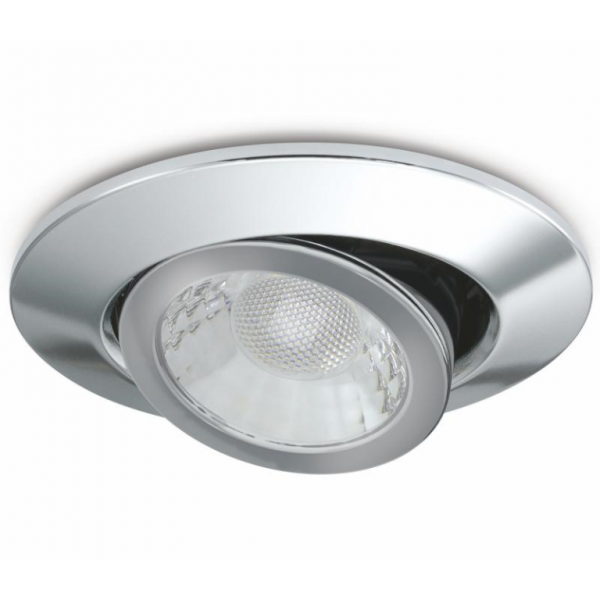 JCC Lighting JC1026/CH V50™ Pro Tilt Fire-rated LED Downlight 7.5W IP65 3000/4000K 600/650lm Chrome