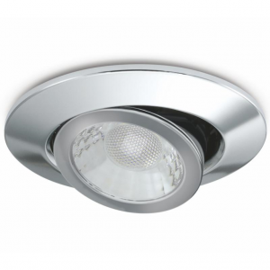 JCC Lighting JC1026/CH V50™ Pro Tilt Fire-rated LED Downlight 7.5W IP65 3000/4000K 600/650lm Chrome