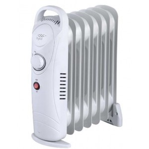 Hyco RAD07Y Riviera Oil Filled Portable Radiator With Adjustable Thermostatic Control 0.75kW IPX0
