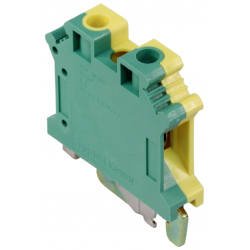 Lewden ET10 Green/Yellow Din Rail Earth Cable Terminal 57 Amp 10 mm²