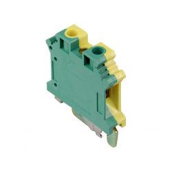 Lewden ET2.5 Green/Yellow Din Rail Earth Cable Terminal 24 Amp 2.5 mm²