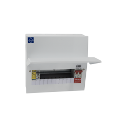 Lewden PRO-MX10MS White Metal 7 Way Consumer Unit With 100A Main Switch and Type 2 Surge Protection Device SPD