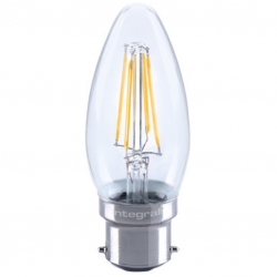 Integral LED OMNI Filament Candle Bulb B22 470LM 4.2W 2700K Dimmable 320 Beam Clear Full Glass