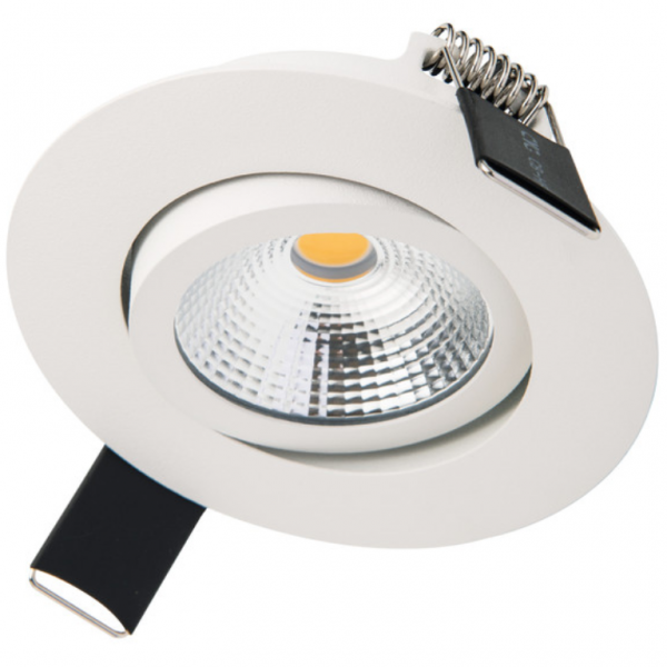 Integral LED Ultra SLIM Tiltable Downlight 65MM Cutout 6.5W 650LM 100LM/W 3000K 36 Beam Dimmable White