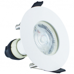 Integral LED EVOFIRE Fire Rated Downlight 70MM Cutout 4PACK IP65 White Round +GU10 HOLDER