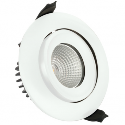 Integral LED LUXFIRE Fire Rated Tiltable Downlight 92MM Cutout IP65 430LM 6W 3000K 36 Beam Dimmable 72LM/W White