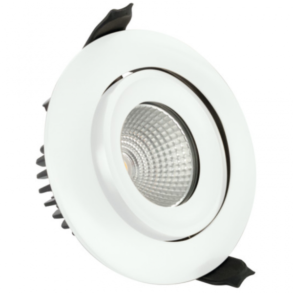 Integral LED LUXFIRE Fire Rated Tiltable Downlight 92MM Cutout IP65 430LM 6W 3000K 36 Beam Dimmable 72LM/W White