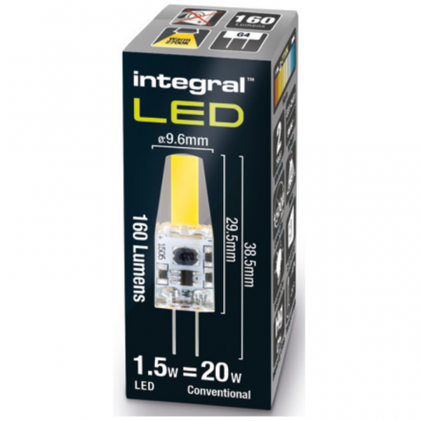 Integral LED G4 Bulb 165LM 1.5W 2700K NON-Dimmable 300 Beam Clear