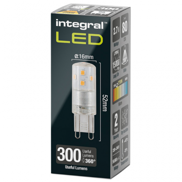 Integral LED G9 Bulb 300LM 2.7W 2700K Dimmable 300 Beam Clear