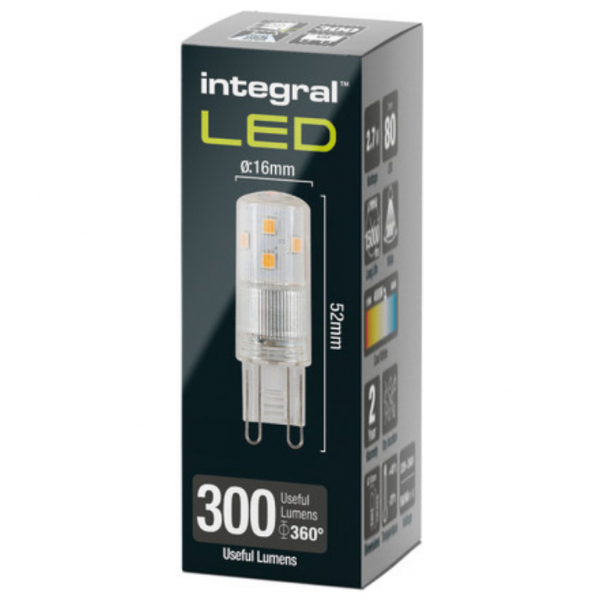 Integral LED G9 Bulb 300LM 2.7W 4000K Dimmable 300 Beam Clear