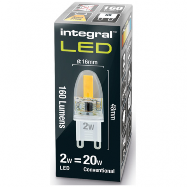 Integral LED G9 Bulb 180LM 1.9W 2700K NON-Dimmable 300 Beam Clear