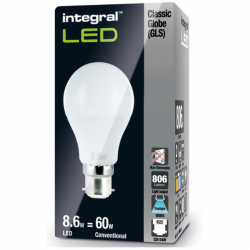 Integral LED GLS Bulb B22 806LM 8.8W 5000K NON-Dimmable 240 Beam Frosted