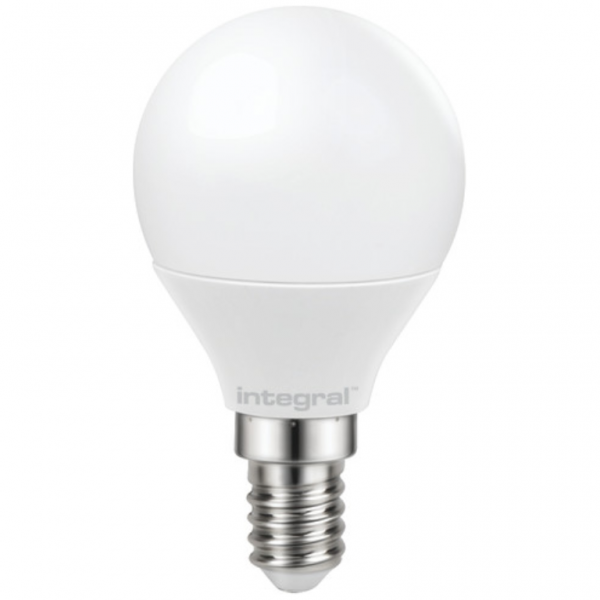 Integral LED Golf Ball Bulb E14 470LM 4.9W 2700K Dimmable 240 Beam Frosted