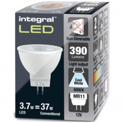 Integral LED MR11 GU4 Bulb 380LM 3.7W 4000K NON-Dimmable 36 Beam