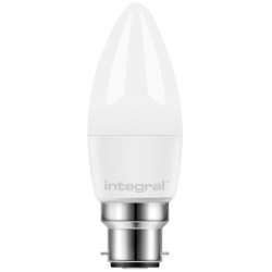 Integral LED Candle Bulb B22 470LM 4.9W 2700K NON-Dimmable 250 Beam Frosted