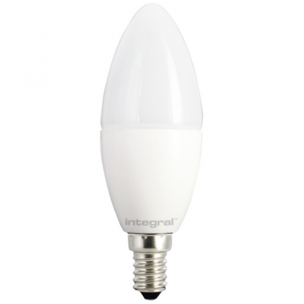 Integral LED Candle Bulb E14 470LM 4.9W 2700K NON-Dimmable 250 Beam Frosted