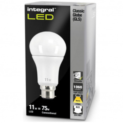 Integral LED GLS Bulb B22 1055LM 10.5W 2700K Dimmable 220 Beam Frosted