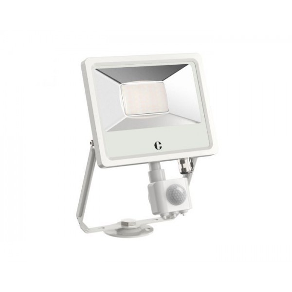 Collingwood Lighting FL02WPCS White LED PIR Floodlight with Wide Beam Angle &  360° rotation 20W CCT IP65