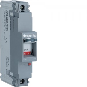 Hager HDA018E MCCB h3 x160 TM FIX 1P1D 20A 18kA CTC