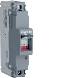 Hager HDA061Z MCCB h3 x160 TM FIX 1P1D 63A 18kA CTC