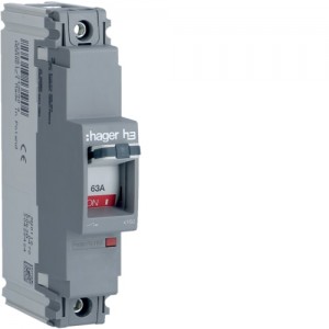 Hager HDA061Z MCCB h3 x160 TM FIX 1P1D 63A 18kA CTC