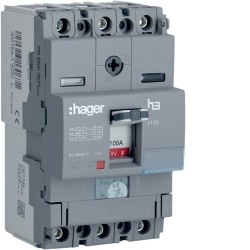 Hager HDA100U MCCB h3 x160 TM ADJ 3P3D 100A 18kA CTC