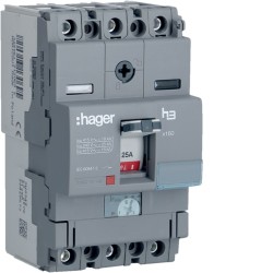 Hager HDA125U MCCB h3 x160 TM ADJ 3P3D 125A 18kA CTC