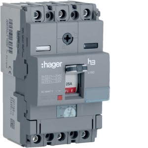 Hager HDA125U MCCB h3 x160 TM ADJ 3P3D 125A 18kA CTC